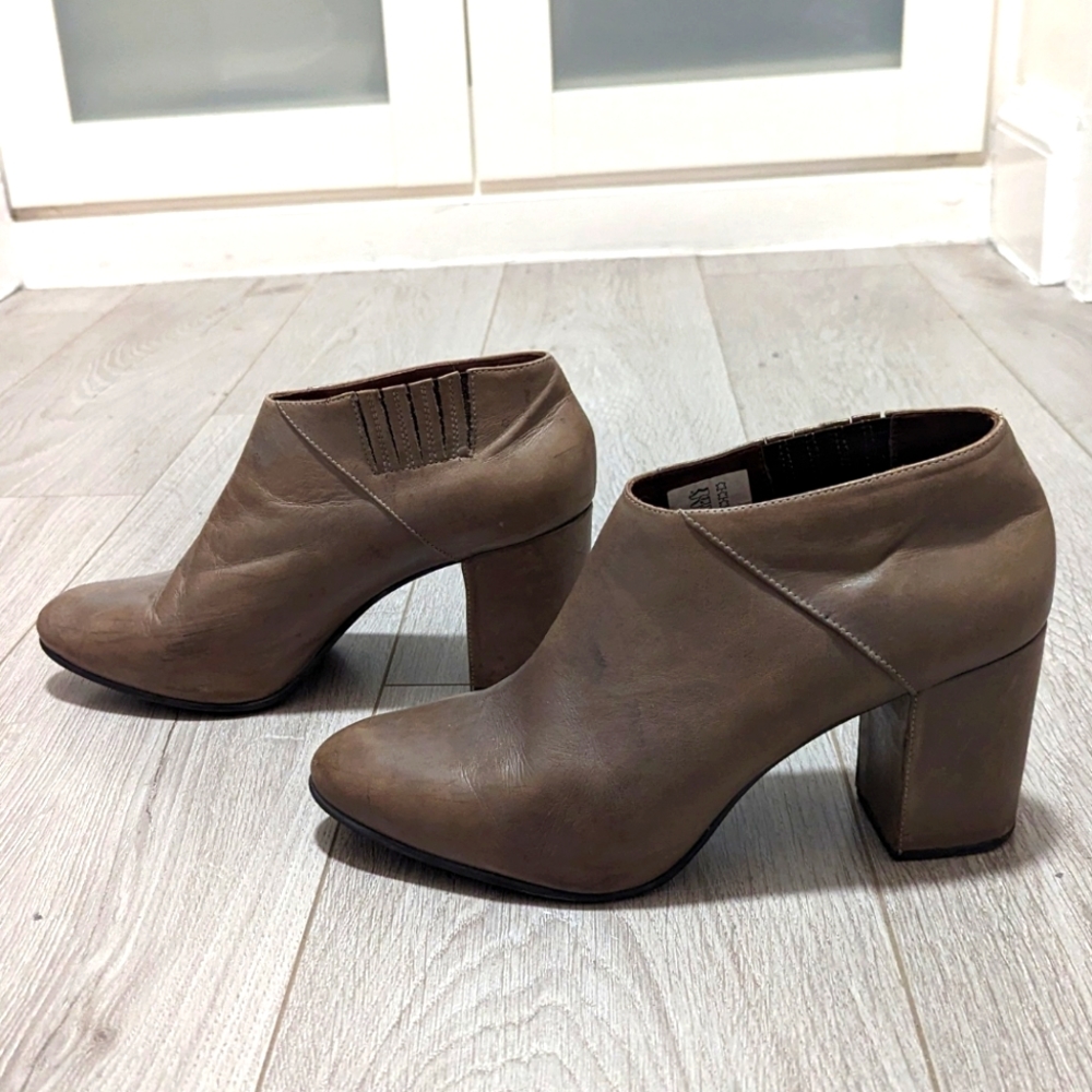 Brown/Taupe Leather Rachel Comey Platform Ankle Boots - Sz 40
